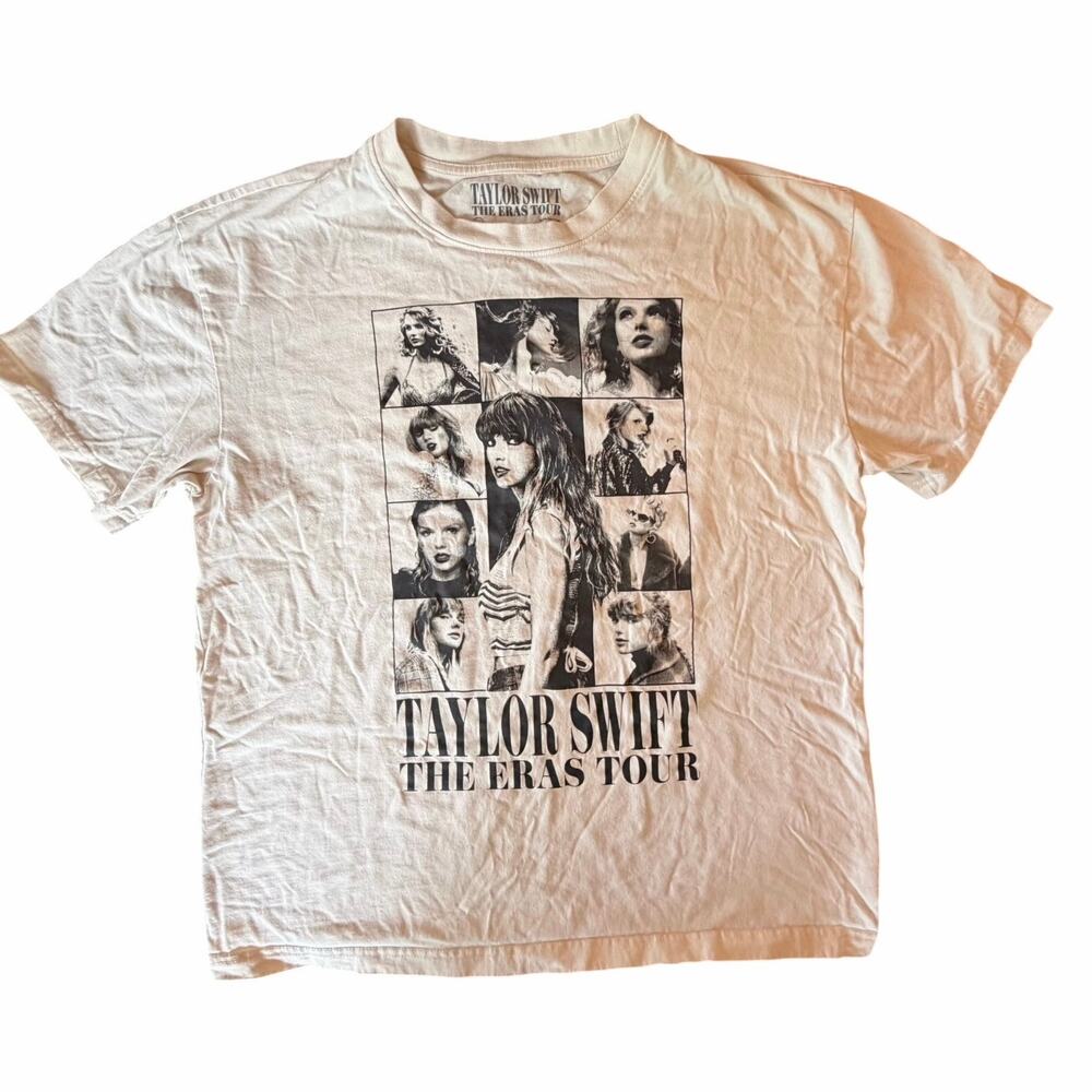 Taylor Swift Official Licensed Eras Tour cream colored t-shirt Merch Large